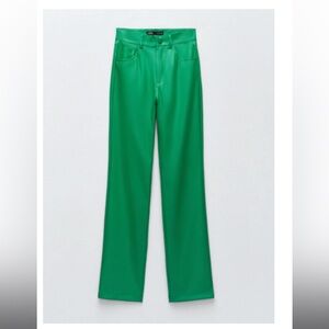 Zara Green Leather Pants